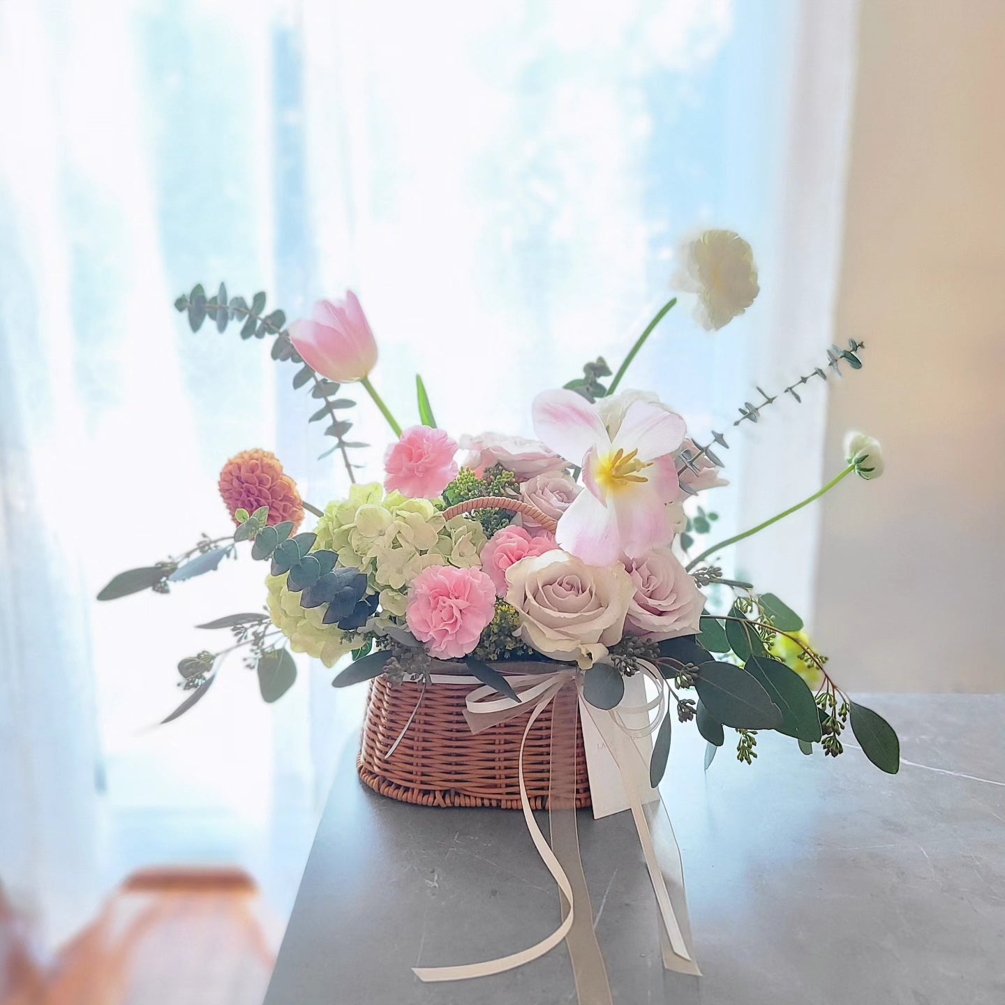 Small sweet flower basket